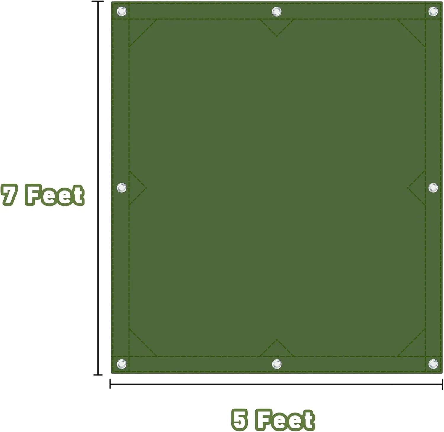 CARTMAN Finished Size 5x7 Feet Canvas Tarp with Rustproof Grommets, Heavy Duty Multipurpose Tarpaulin Cover for Canopy Tent, Roof, Camping, Woodpile