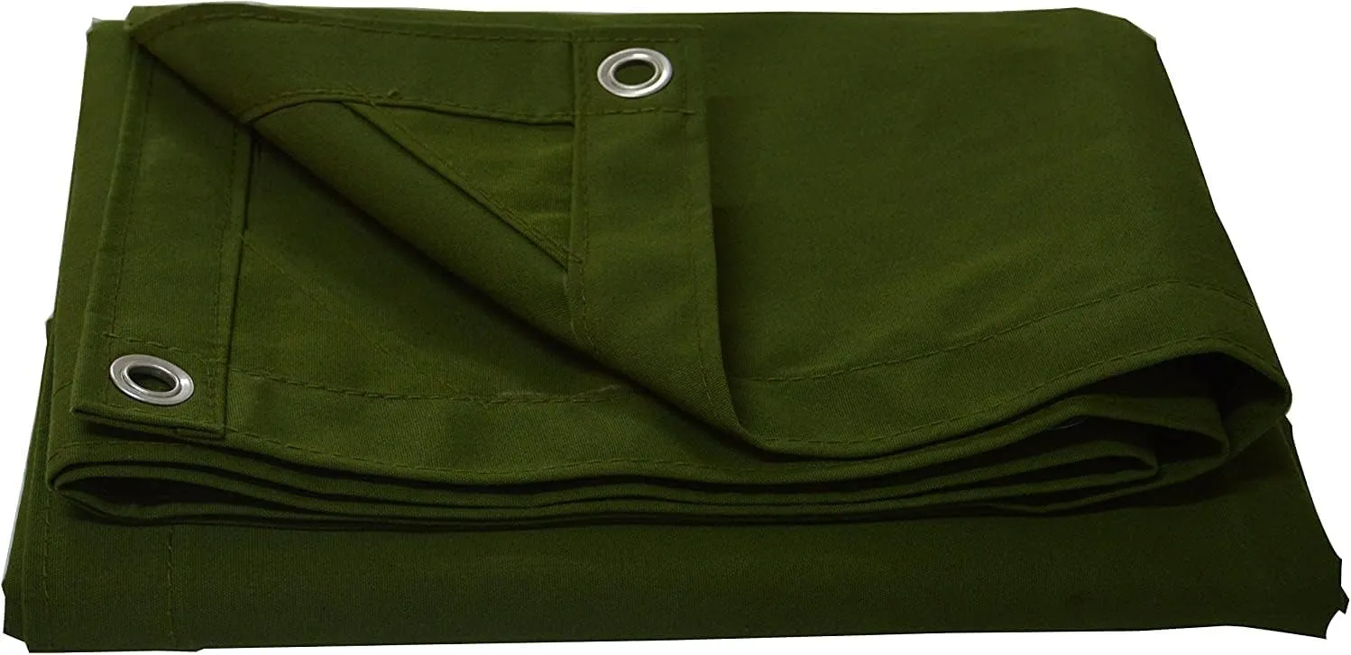 CARTMAN Finished Size 6x8 Feet Canvas Tarp with Rustproof Grommets, Heavy Duty Multipurpose Tarpaulin Cover for Canopy Tent, Roof, Camping, Woodpile