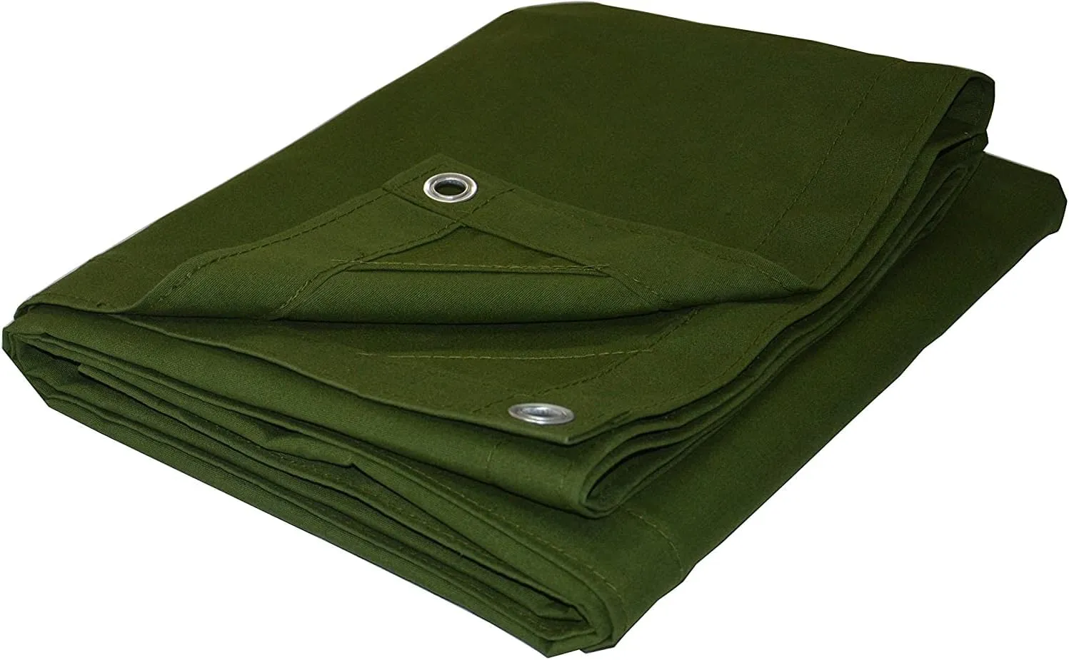 CARTMAN Finished Size 6x8 Feet Canvas Tarp with Rustproof Grommets, Heavy Duty Multipurpose Tarpaulin Cover for Canopy Tent, Roof, Camping, Woodpile