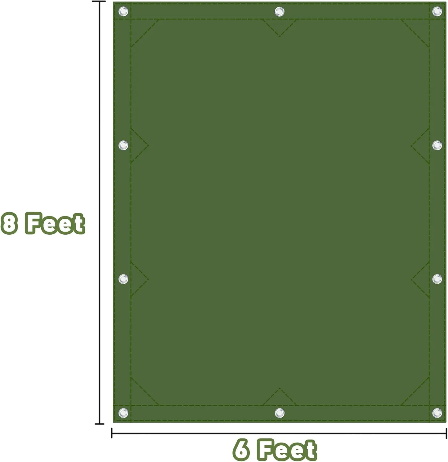 CARTMAN Finished Size 6x8 Feet Canvas Tarp with Rustproof Grommets, Heavy Duty Multipurpose Tarpaulin Cover for Canopy Tent, Roof, Camping, Woodpile