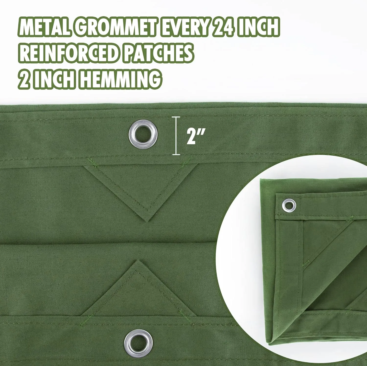 CARTMAN Finished Size 6x8 Feet Canvas Tarp with Rustproof Grommets, Heavy Duty Multipurpose Tarpaulin Cover for Canopy Tent, Roof, Camping, Woodpile