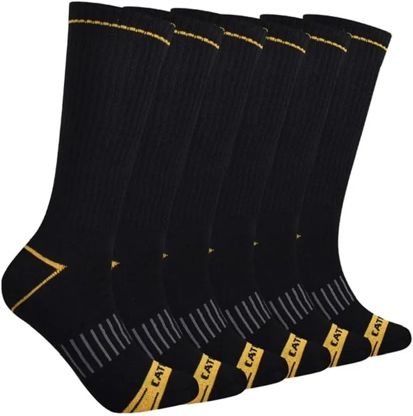CAT Men's 6-Pack Half Cushioned Crew Socks