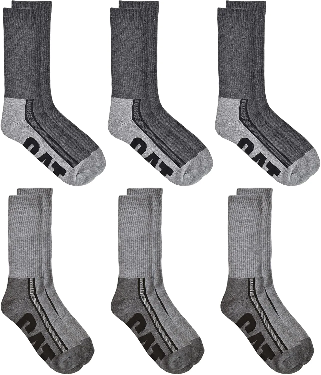 CAT Men's 6-Pack Half Cushioned Crew Socks