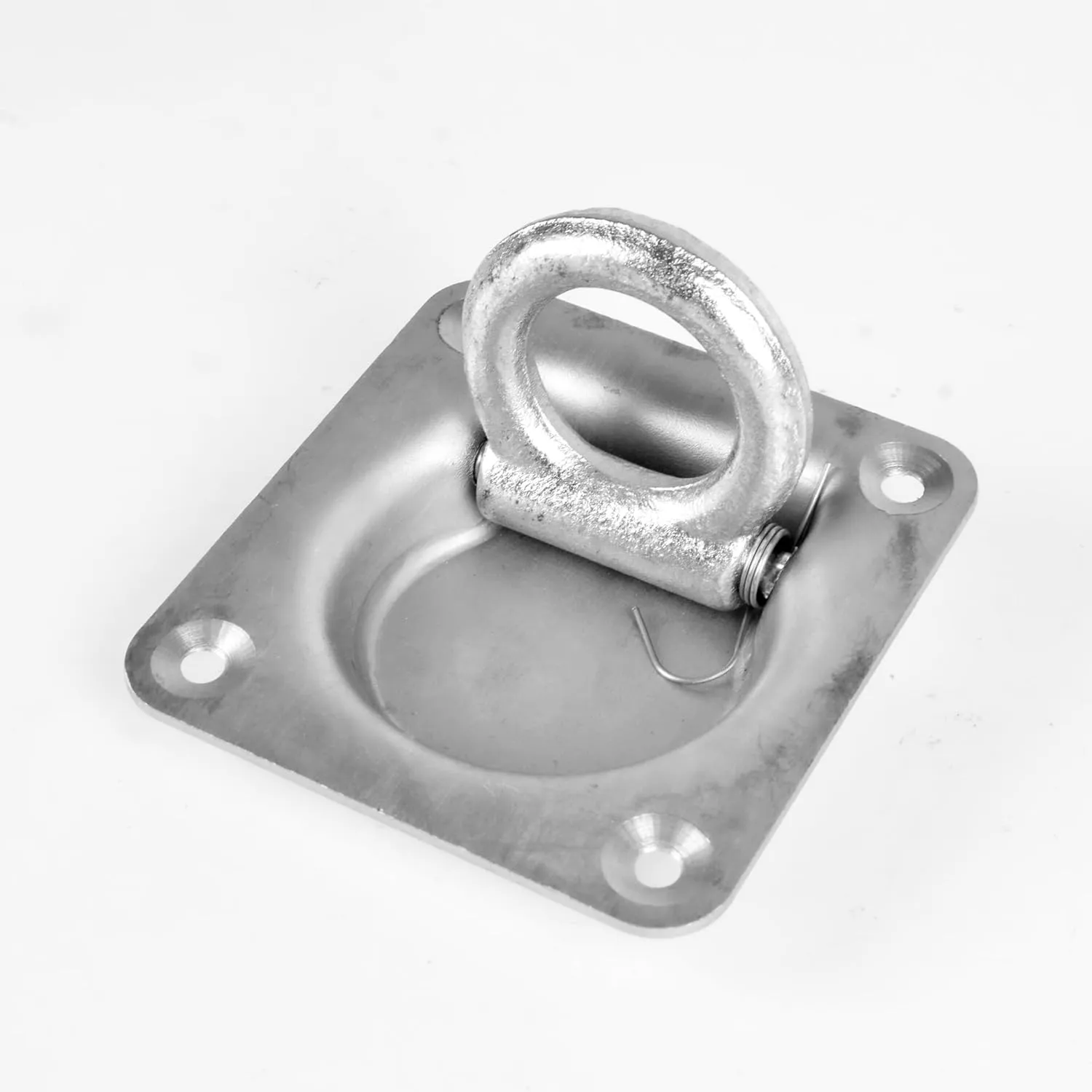 Cavo 4 PCS Recessed D-Ring Tie Down Anchors, Heavy Duty Zinc Plated Galvanized Steel D-Ring Kit for Truck Pickup Trailer Cargo, Installation Parts – Socket, Carriage Bolts, Hex Nuts, Mounting Plate