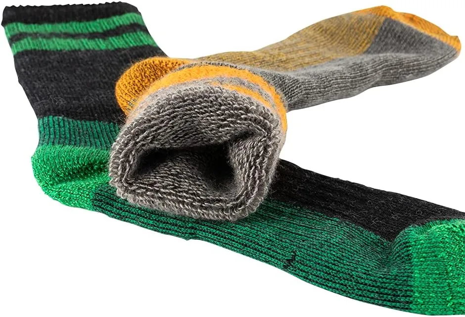 Cerebro Merino Wool Socks for Men, Cushioned Mid-calf Socks Moisture Wicking Men's Hiking Socks for Home, Trekking, Outdoors