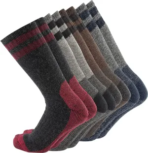 Cerebro Merino Wool Socks for Men, Cushioned Mid-calf Socks Moisture Wicking Men's Hiking Socks for Home, Trekking, Outdoors