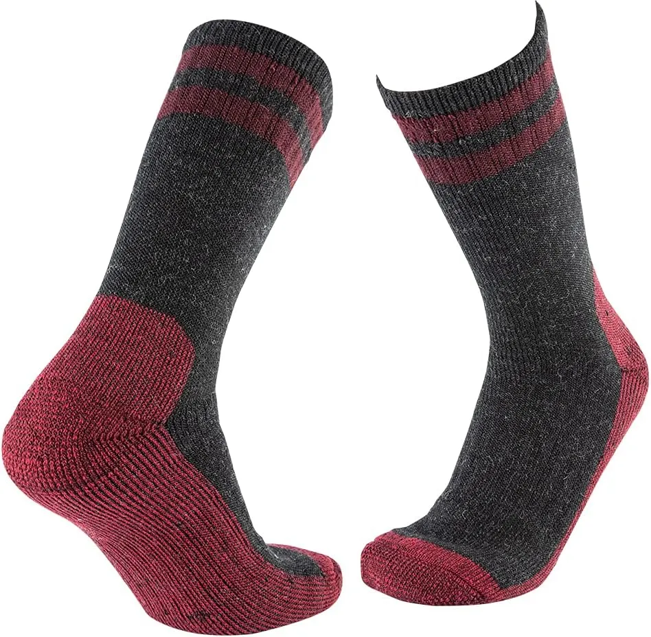 Cerebro Merino Wool Socks for Men, Cushioned Mid-calf Socks Moisture Wicking Men's Hiking Socks for Home, Trekking, Outdoors
