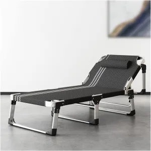 Chair Camping Cot Queen Size, Outdoor Lounge Chairs with Cushion, Portable Folding Reclining Camping Chair with Pillow Adjustable Anti-Gravity Lounger for Garden Poolside for Adults (Color : Style1)