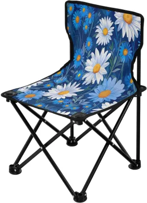 Chrysanthemums Portable Outdoor Folding Chair Anti-Slip Padded Oxford Cloth Stool Camping Chair Small for Beach Hiking Fishing Gardening Quad Camp Chair