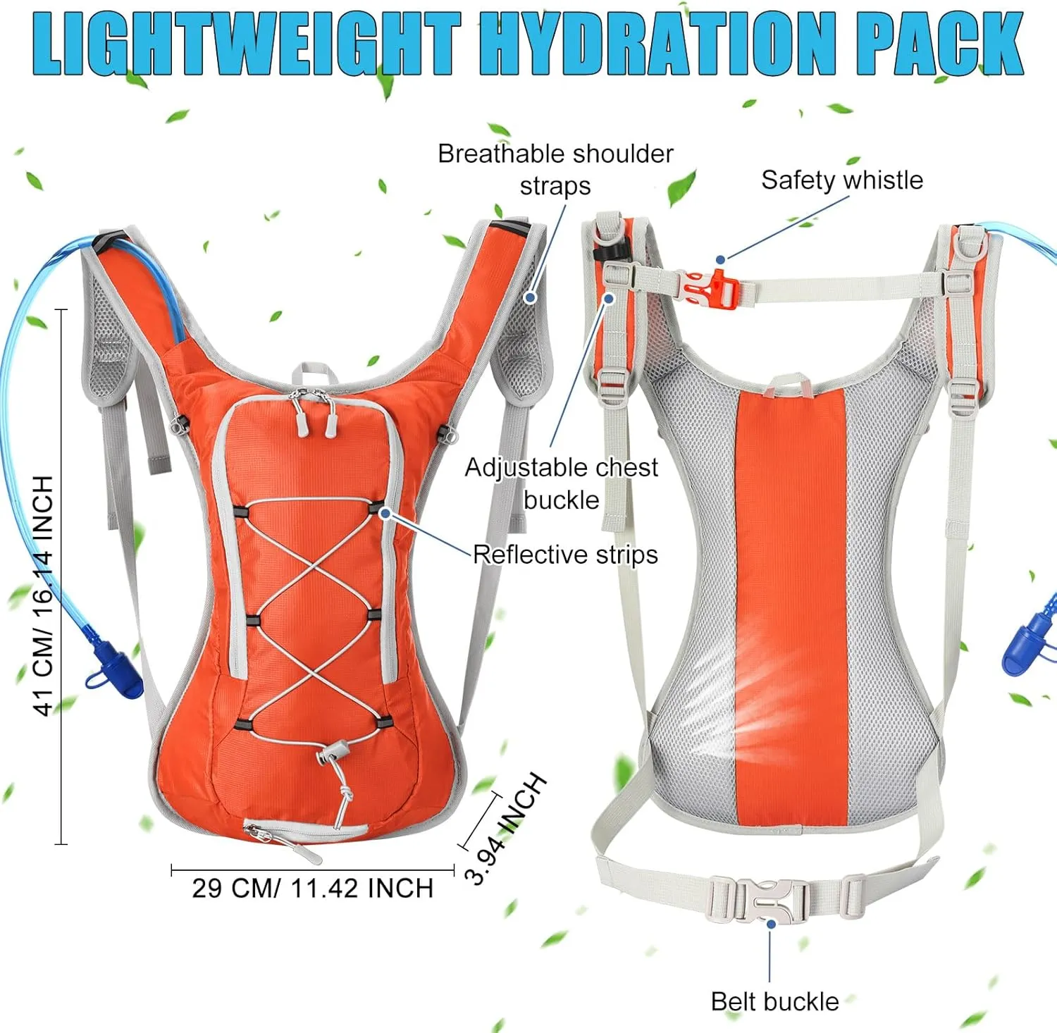 Chunful 4 Pack Hydration Backpack with 2L Water Bladder, Sport Hydration Water Backpack with Water Bladder Pack for Men Women Hiking Running Cycling Biking