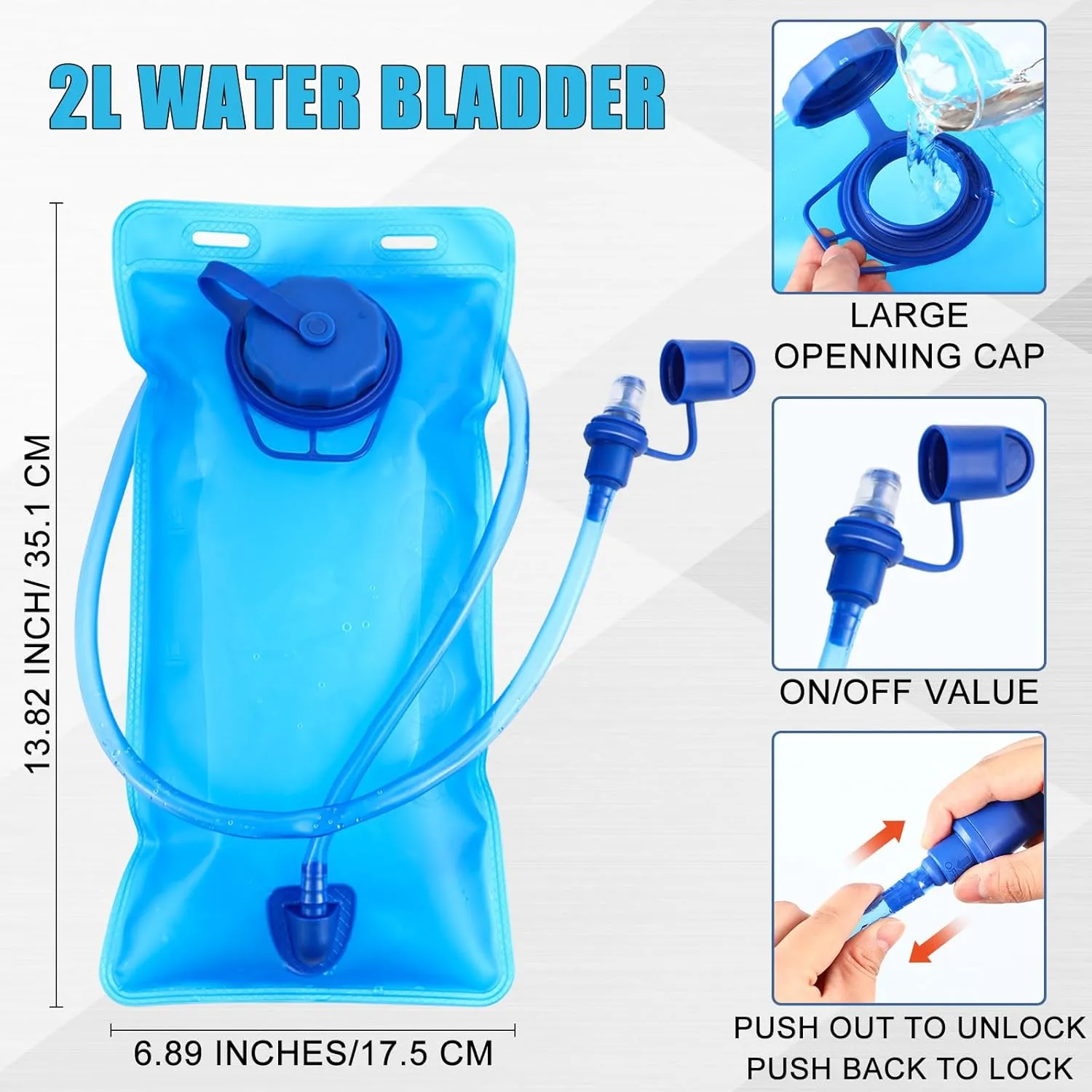 Chunful Hydration Backpack with 2L Water Bladder, Lightweight Hydration Pack Outdoor Water Backpack for Men Women Running Cycling Biking Climbing