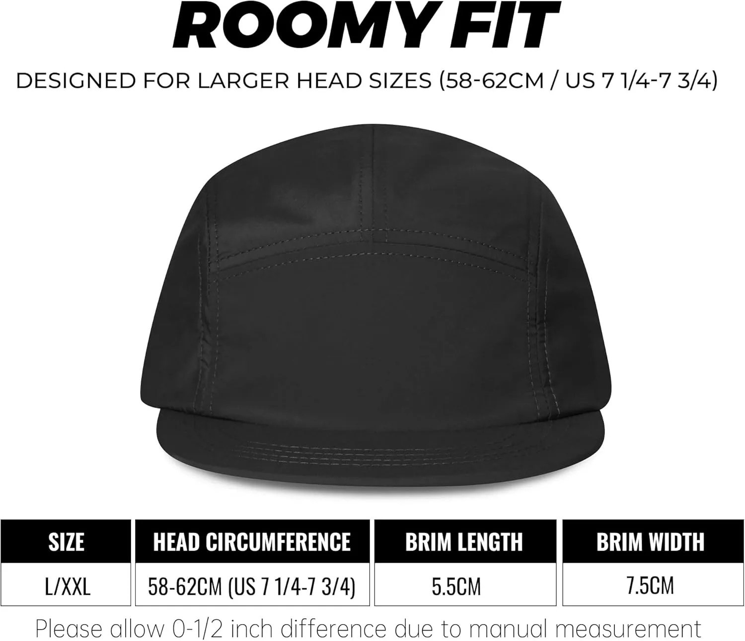 CLAPE Quick Dry 5 Panel Hat, UV Protection Short Flat Bill Baseball Cap Ajustable Unstructured Camper Hat for Outdoor Sport
