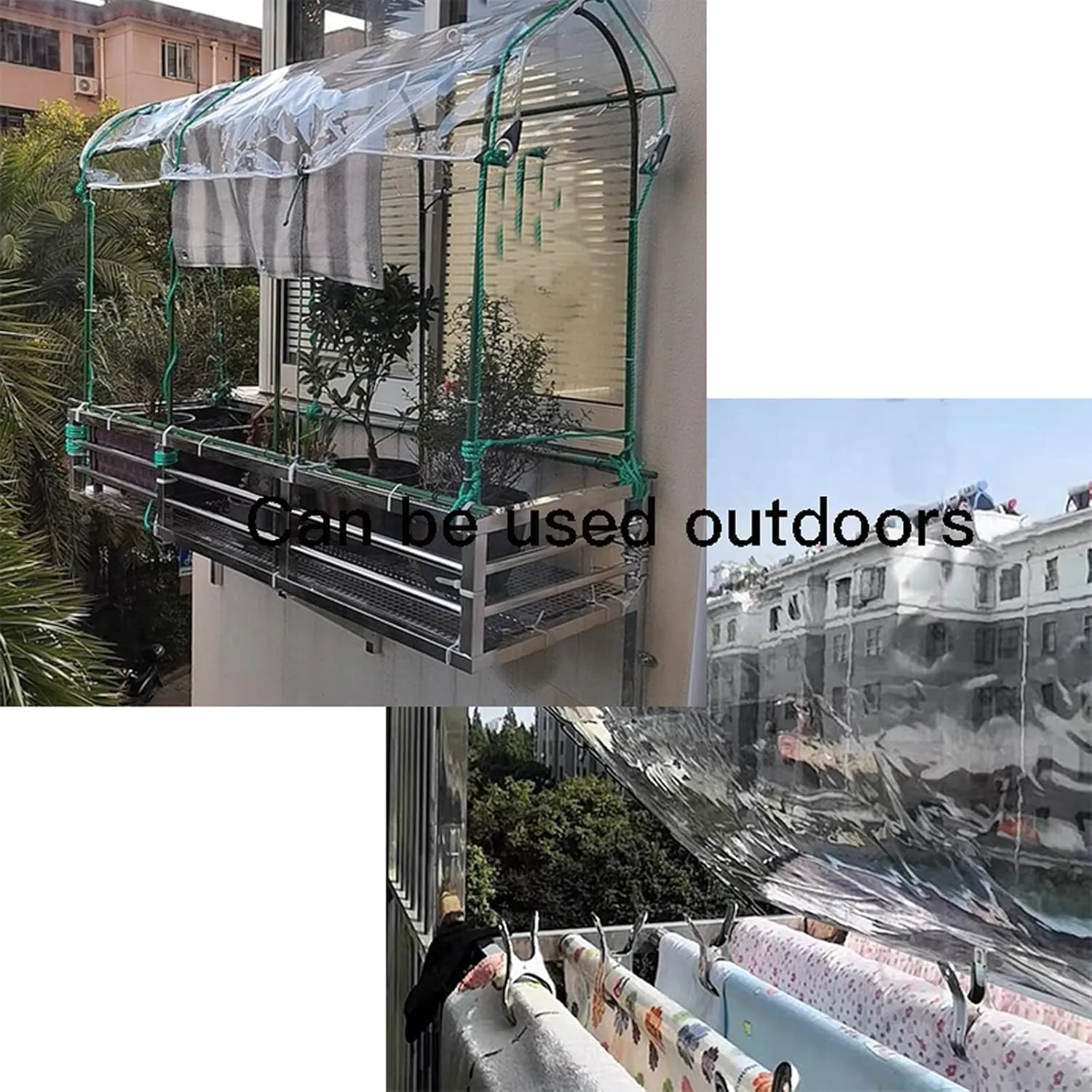 Clear Plastic Tarps Heavy Duty Waterproof 1.4x1.7m, PVC Tarpaulin Duffel Bag, with Grommets, Heat Preservation, for Outdoor Shelter, Roof Cover, Garden Shade, Camping (1.4x1.7m)