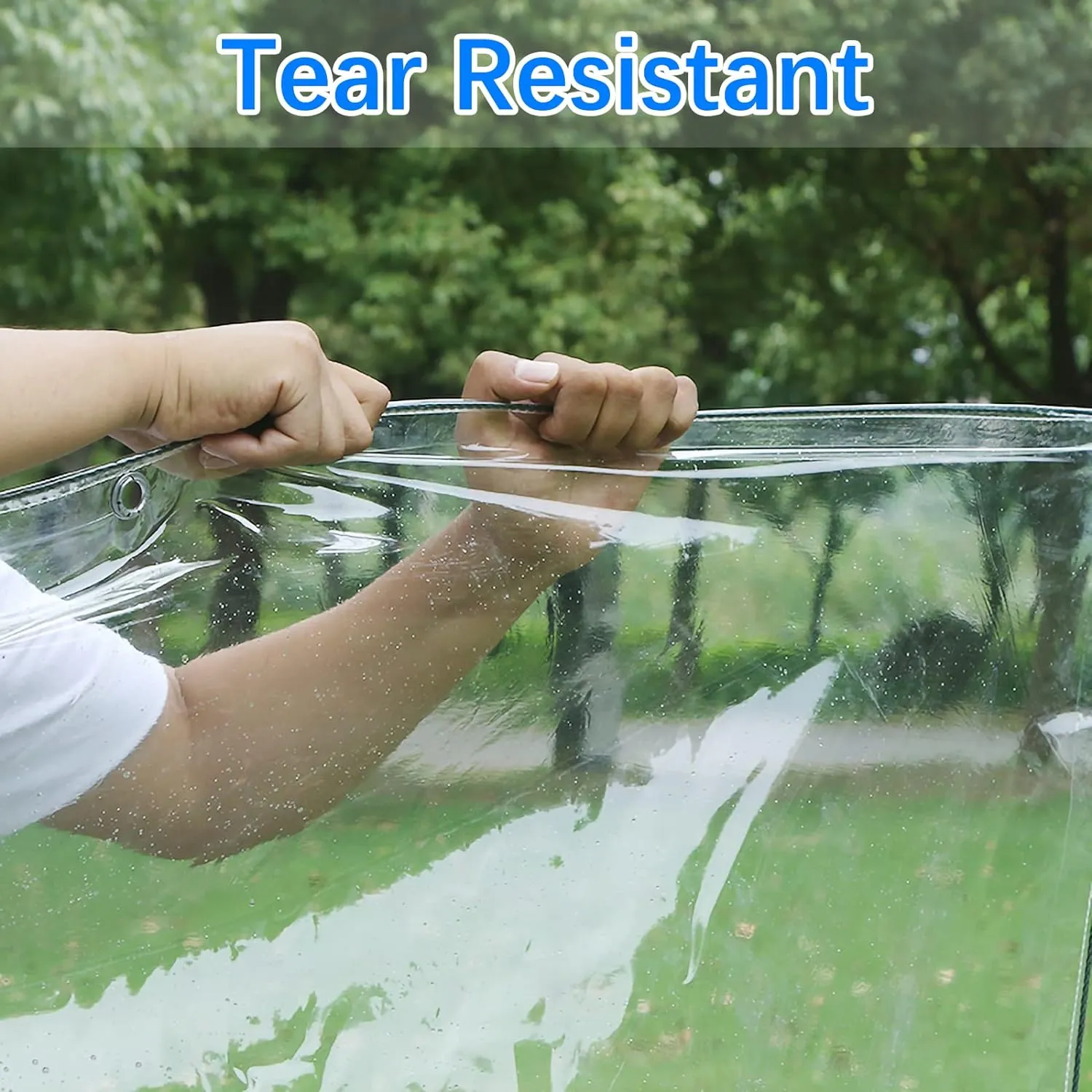Clear Tarp, Transparent Tarp Heavy Duty Waterproof with Grommets, Reinforced Edges are Durable, Thick and Tear-Resistant, Multipurpose Greenhouse, Outdoor Porches, Nursery, Etc. Against Rain