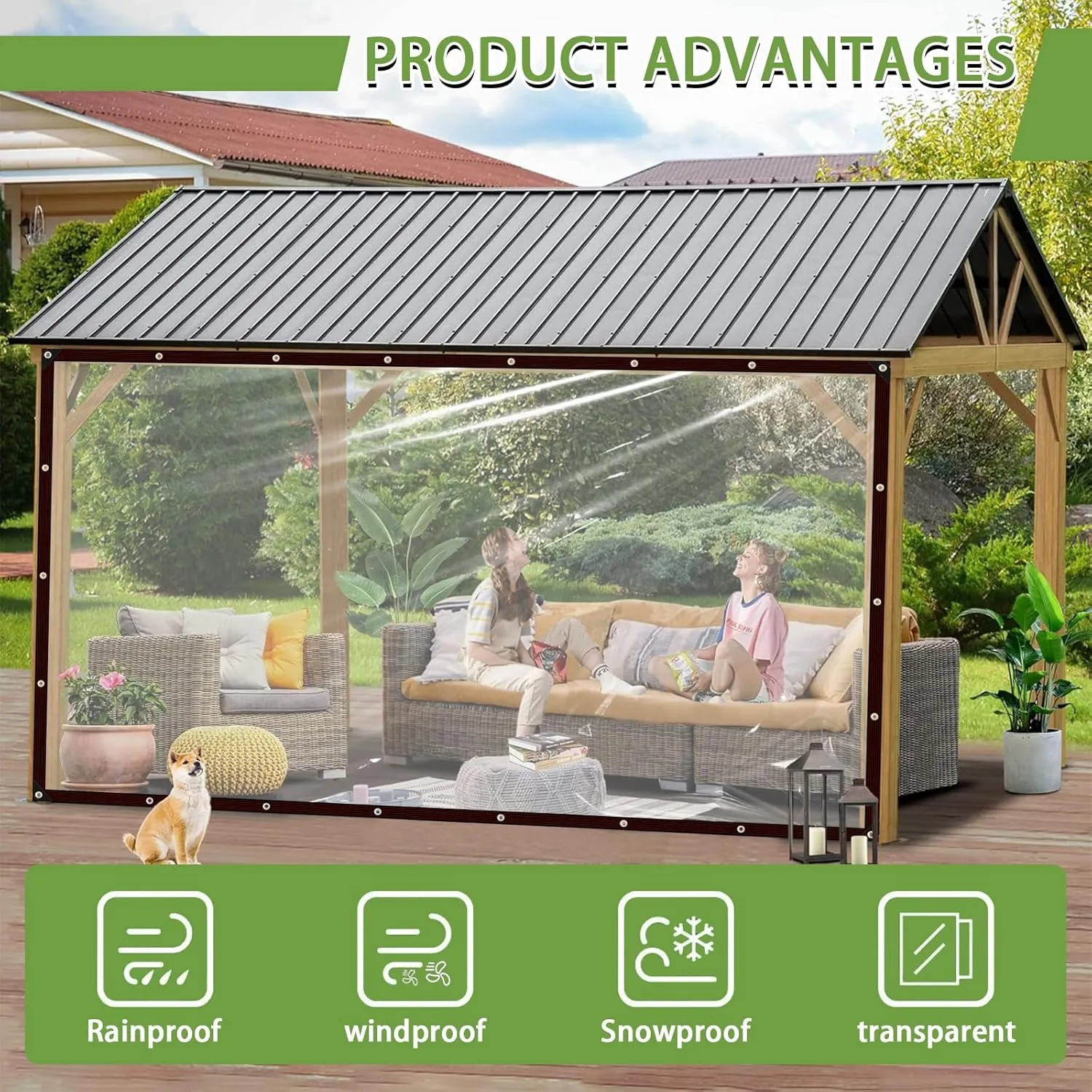 Clear Tarp Waterproof 8x10-Heavy Duty Plastic Tarps,Vinyl Transparent Tarpaulin with Grommets,Outdoor Small&Large Tarp Cover for Chicken Coop/Greenhouse/Camping/Plant/Patio