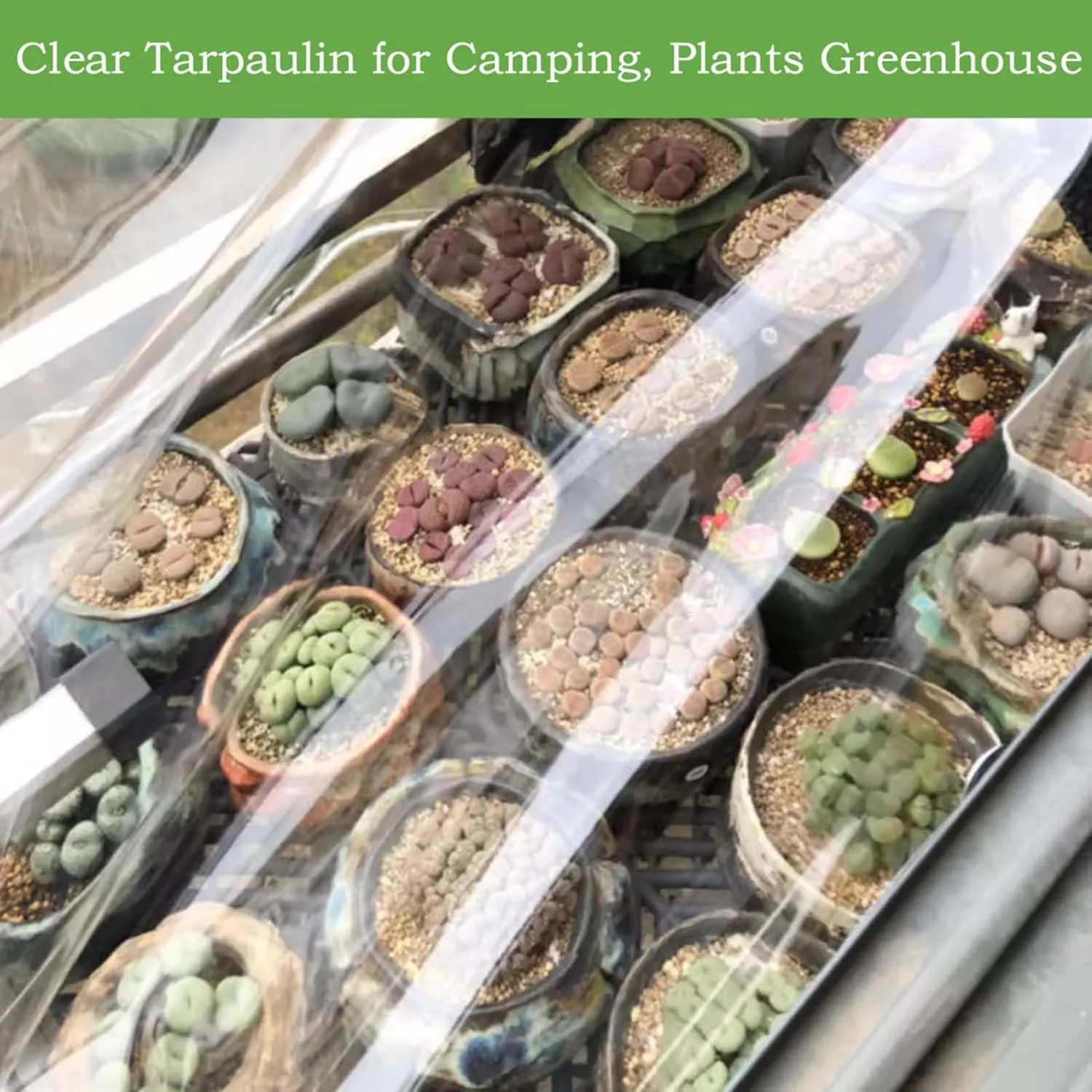 Clear Tarp Waterproof with Grommets 3.9x6.6ft, Thickened Tear Resistant PVC Tarpaulin, Clear Plastic Tarps, Heavy Duty Tarpaulin for Greenhouse Balcony
