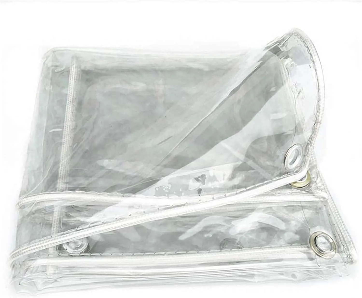 Clear Tarp Waterproof with Grommets 3.9x6.6ft, Thickened Tear Resistant PVC Tarpaulin, Clear Plastic Tarps, Heavy Duty Tarpaulin for Greenhouse Balcony