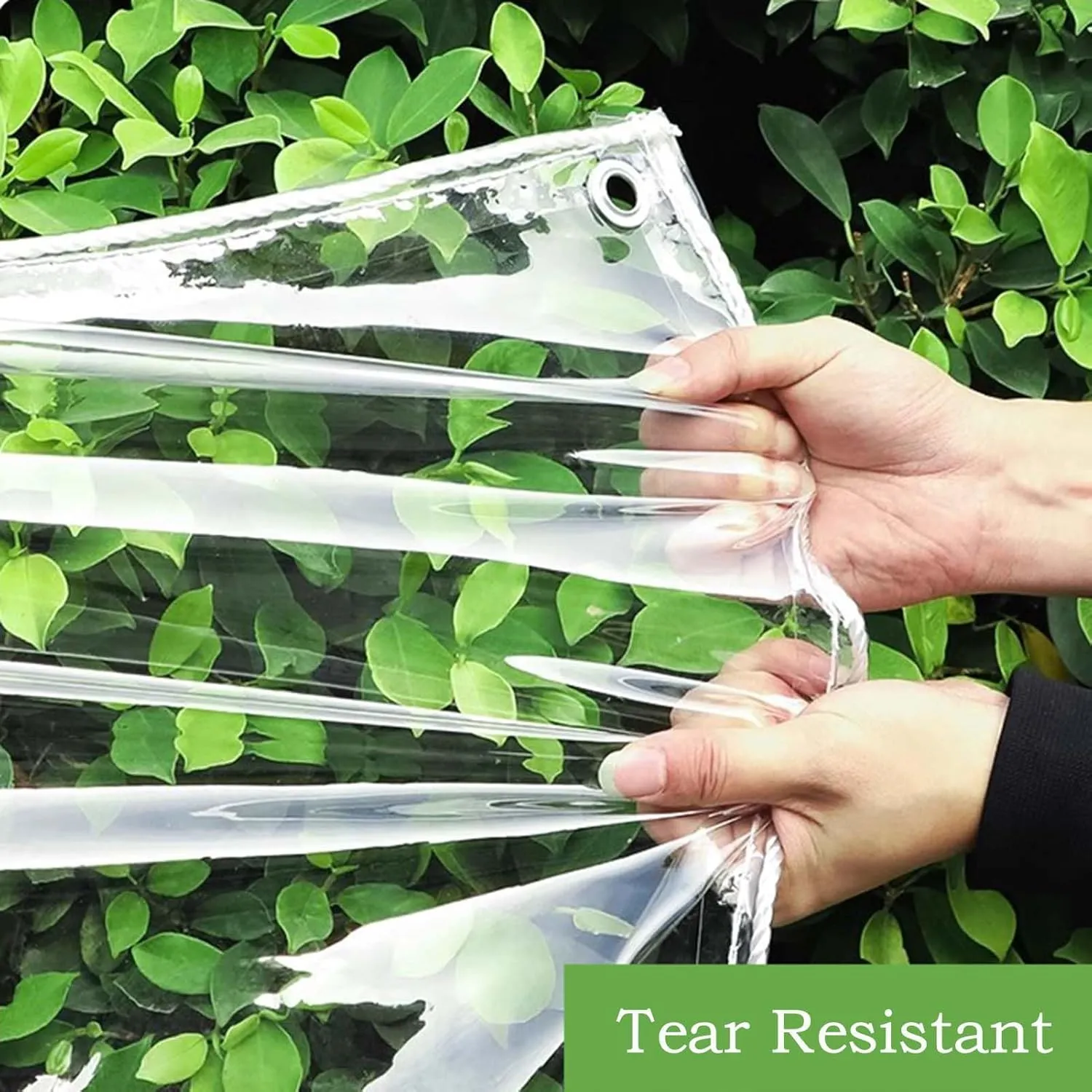 Clear Tarp Waterproof with Grommets 3.9x6.6ft, Thickened Tear Resistant PVC Tarpaulin, Clear Plastic Tarps, Heavy Duty Tarpaulin for Greenhouse Balcony