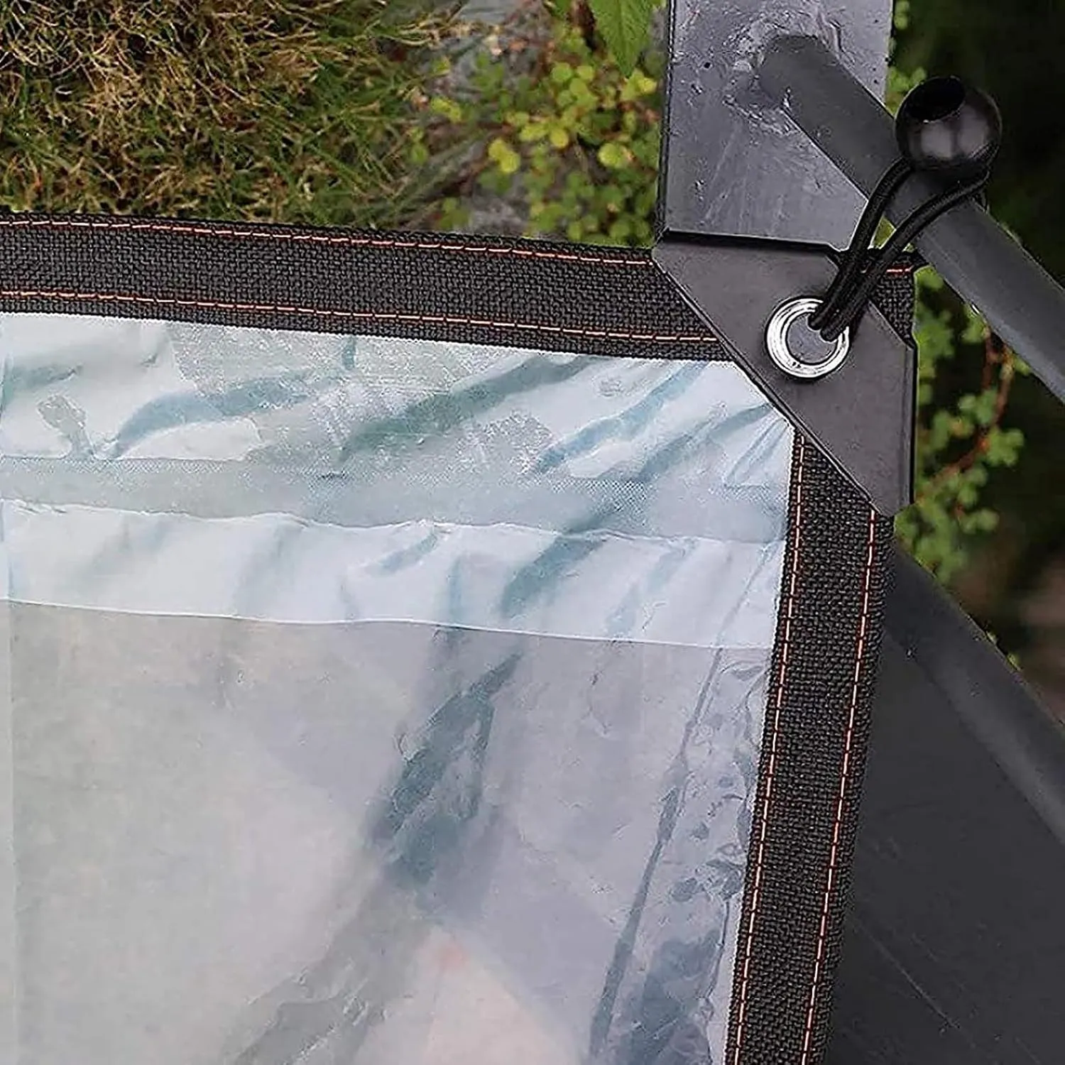 Clear Tarp with Grommets 8x20 ft 6 mil Outdoor Waterproof Plastic for Chicken Coop Patio Tarps Vinyl Enclosure Porch Panels