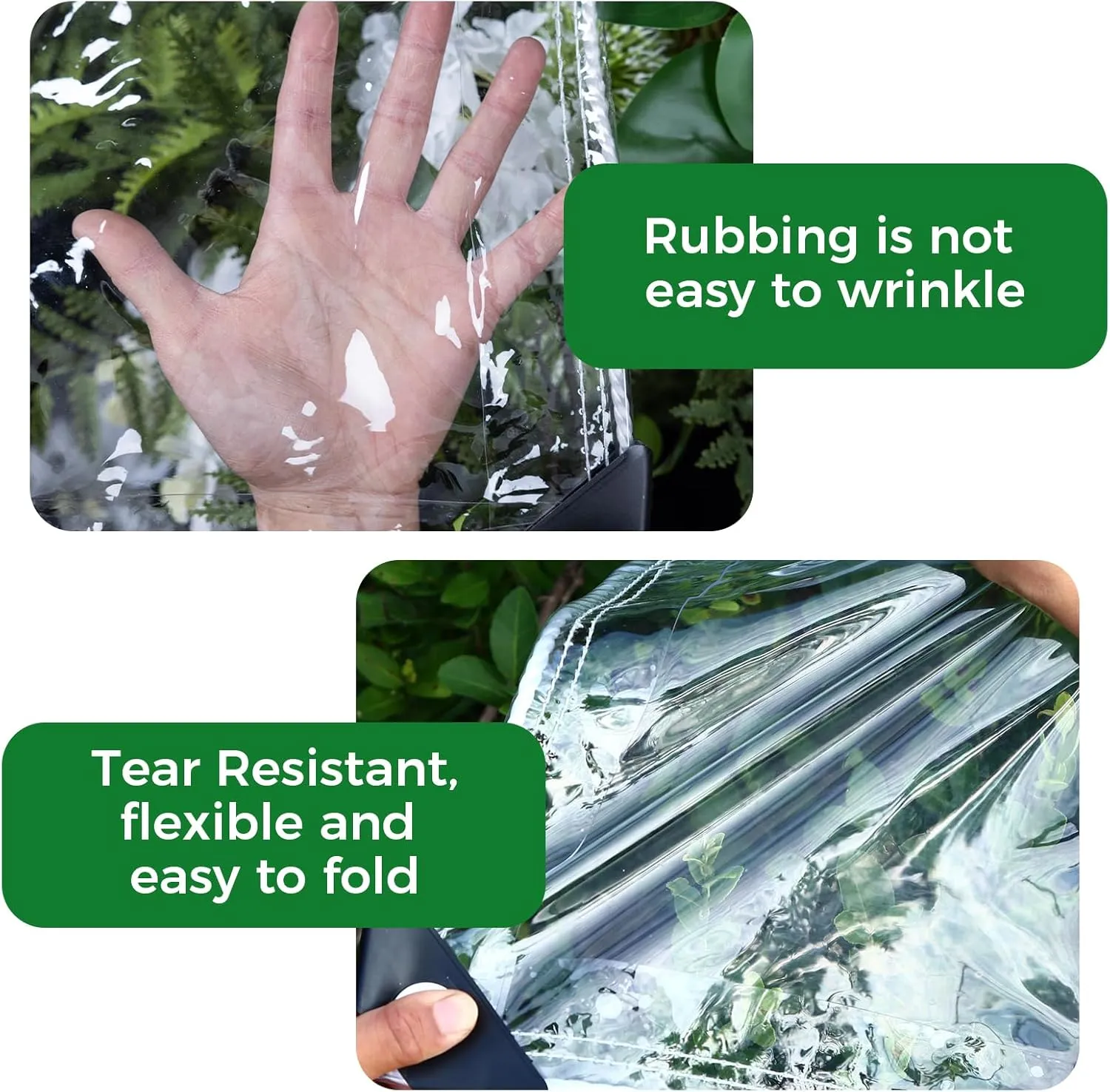 Clear Tarp,8x10ft Clear Tarps with Grommets,14Mil Thickened Transparent Tear Resistant PVC Vinyl Tarpaulin Enclosure with Reinforced Edges,Heavy Duty Water Resistant Tarp for Patio,Porch and Outdoor