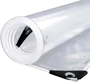 Clear Transparent PVC Heavy Duty Tarps 1.6x19.7ft, Outdoor Waterproof Clear Tarp with Grommets, Clear Tarps Windproof, Rainproof, for Greenhouse, Patio, Porches