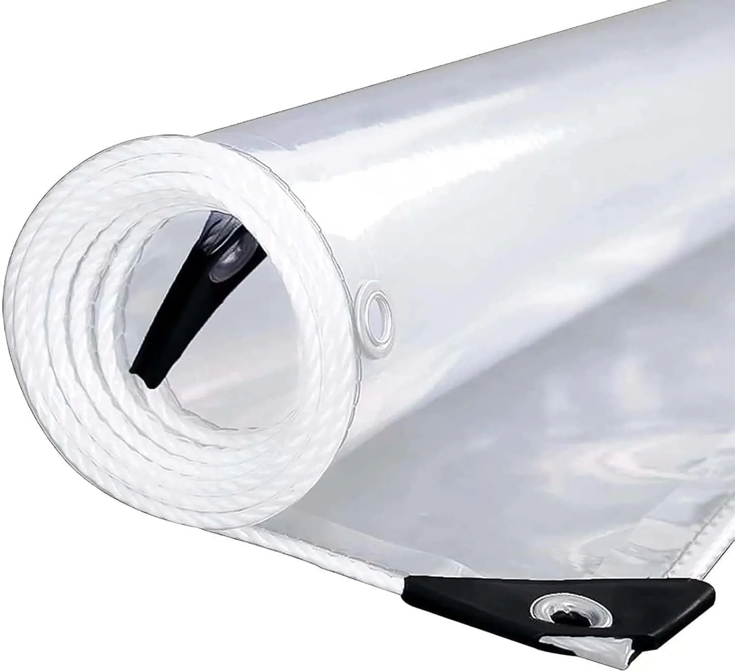 Clear Transparent PVC Heavy Duty Tarps 1.6x19.7ft, Outdoor Waterproof Clear Tarp with Grommets, Clear Tarps Windproof, Rainproof, for Greenhouse, Patio, Porches
