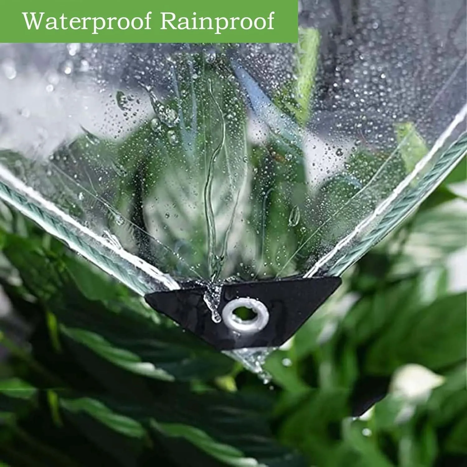 Clear Transparent PVC Heavy Duty Tarps 1.6x19.7ft, Outdoor Waterproof Clear Tarp with Grommets, Clear Tarps Windproof, Rainproof, for Greenhouse, Patio, Porches