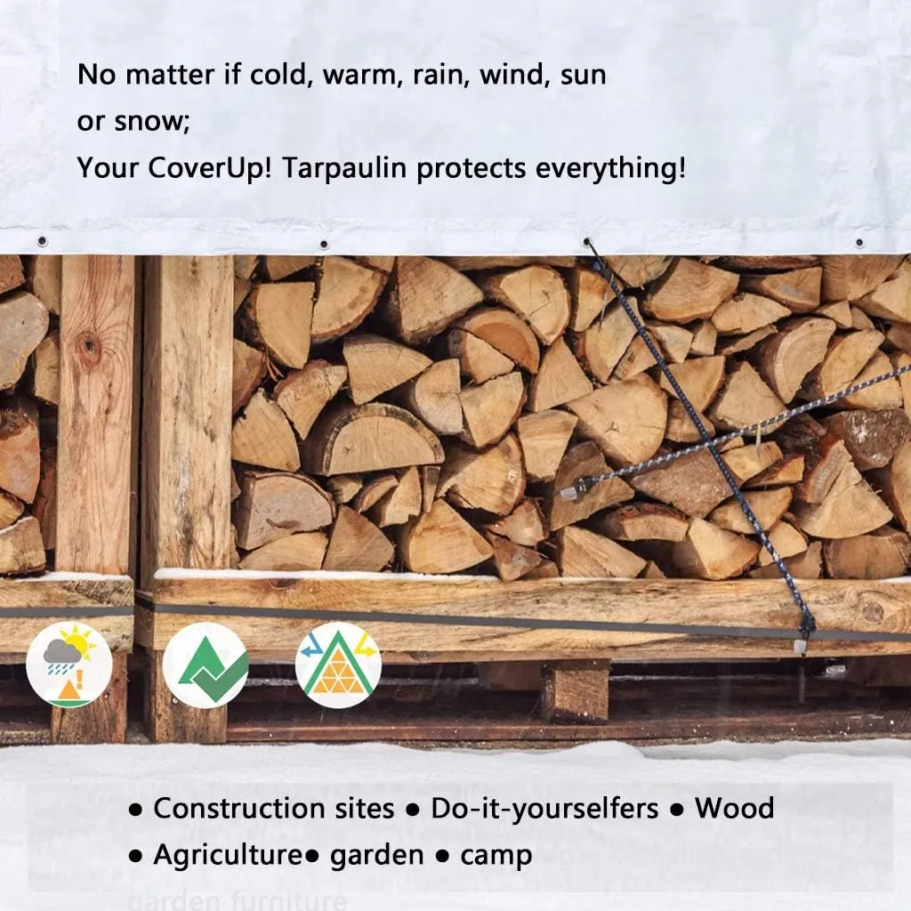 Clear Transparent Tarp, Large Tarpaulin Heavy Duty, Multi Purpose Waterproof Tarp, Emergency Rain Shelter, Outdoor Cover and Camping Use, Tear Proof