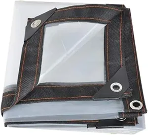 Clear Transparent Tarp, Large Tarpaulin Heavy Duty, Multi Purpose Waterproof Tarp, Emergency Rain Shelter, Outdoor Cover and Camping Use, Tear Proof