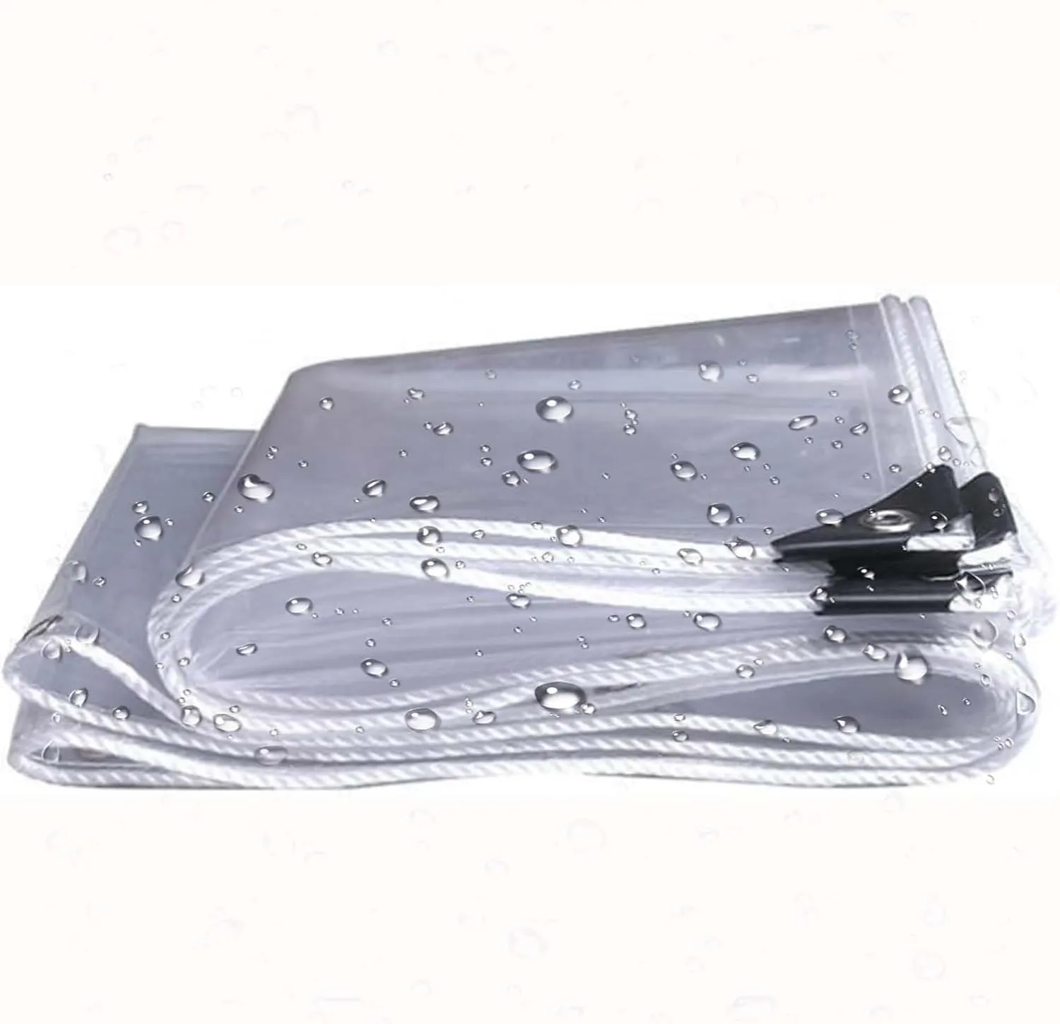 Clear Waterproof Tarp Heavy Duty 3.6x4.9ft, Tarps Clear Heavy Duty Waterproof, Transparent Tarpaulin, Outdoor Cover with Grommets for Patio, Garden & Plants