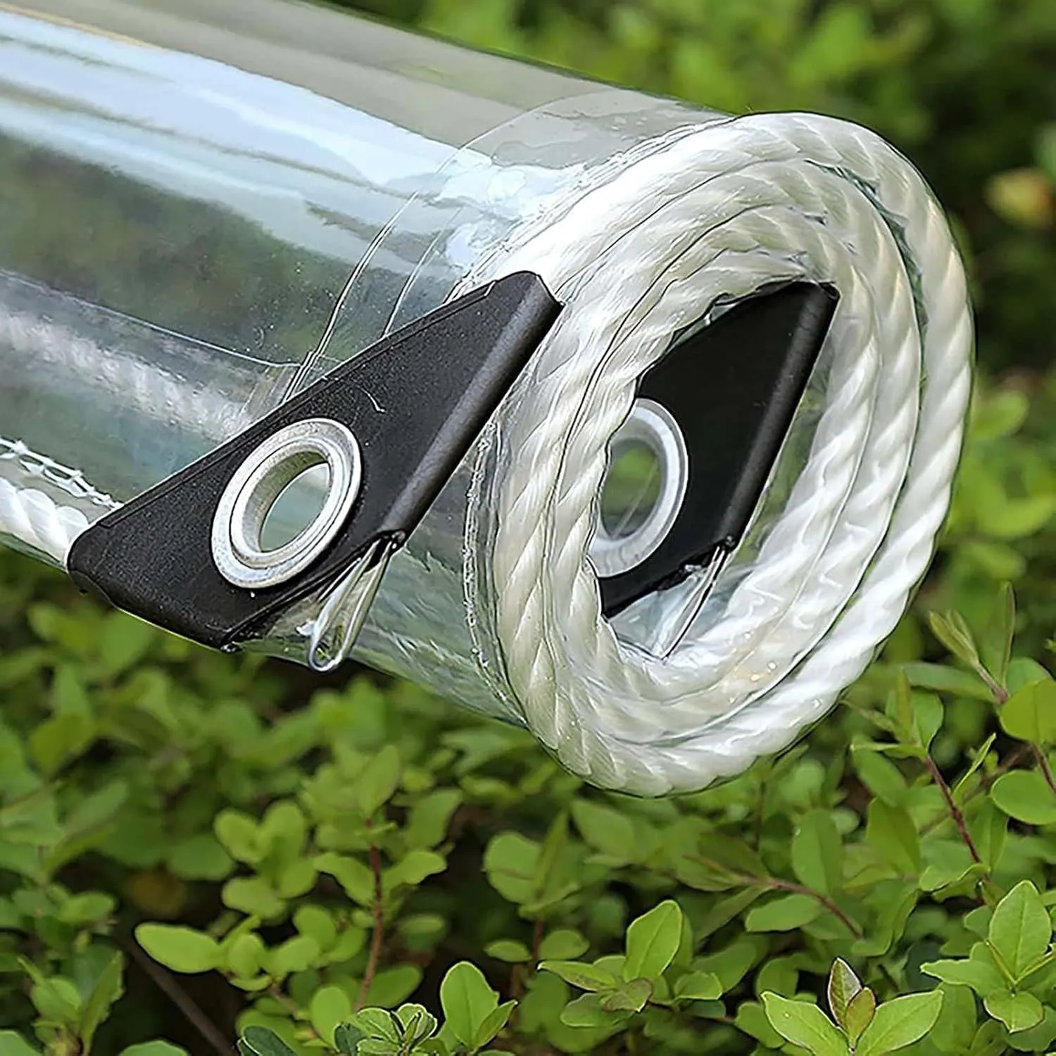 Clear Waterproof Tarp Heavy Duty 3.6x4.9ft, Tarps Clear Heavy Duty Waterproof, Transparent Tarpaulin, Outdoor Cover with Grommets for Patio, Garden & Plants