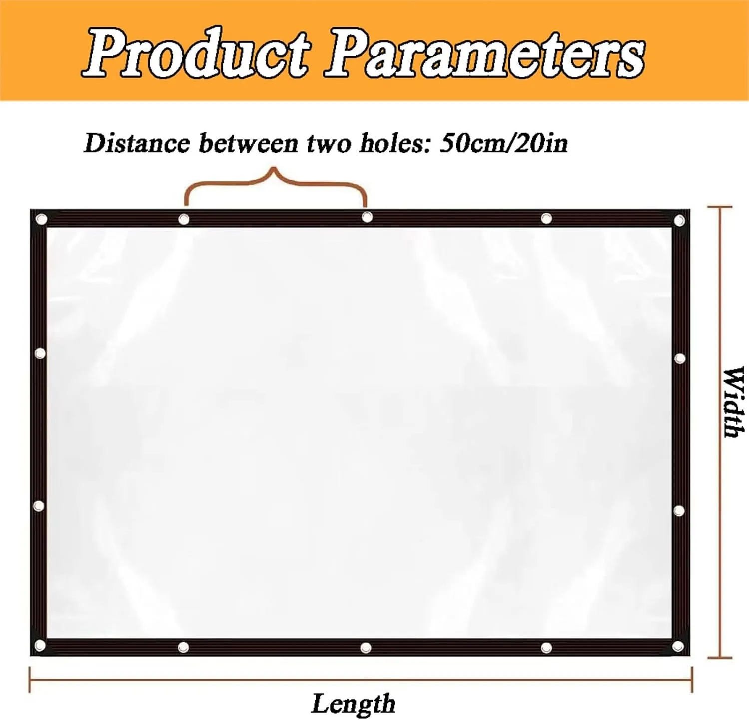 Clear Waterproof Tarps Cover, Garden Rainproof Clear Poly Tarps, Waterproof Transparent Tarpaulin with Grommets, Tear Resistant Waterproof Greenhouse Tarp, PE Tarpaulin Transparent