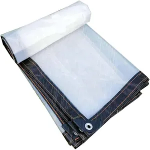 Clear Waterproof Tarps Cover, Garden Rainproof Clear Poly Tarps, Waterproof Transparent Tarpaulin with Grommets, Tear Resistant Waterproof Greenhouse Tarp, PE Tarpaulin Transparent