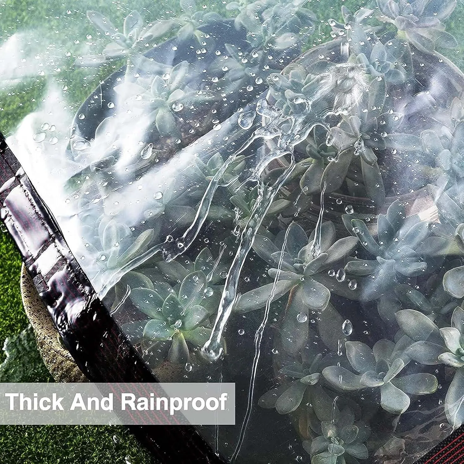 Clear Waterproof Tarps Cover, Garden Rainproof Clear Poly Tarps, Waterproof Transparent Tarpaulin with Grommets, Tear Resistant Waterproof Greenhouse Tarp, PE Tarpaulin Transparent