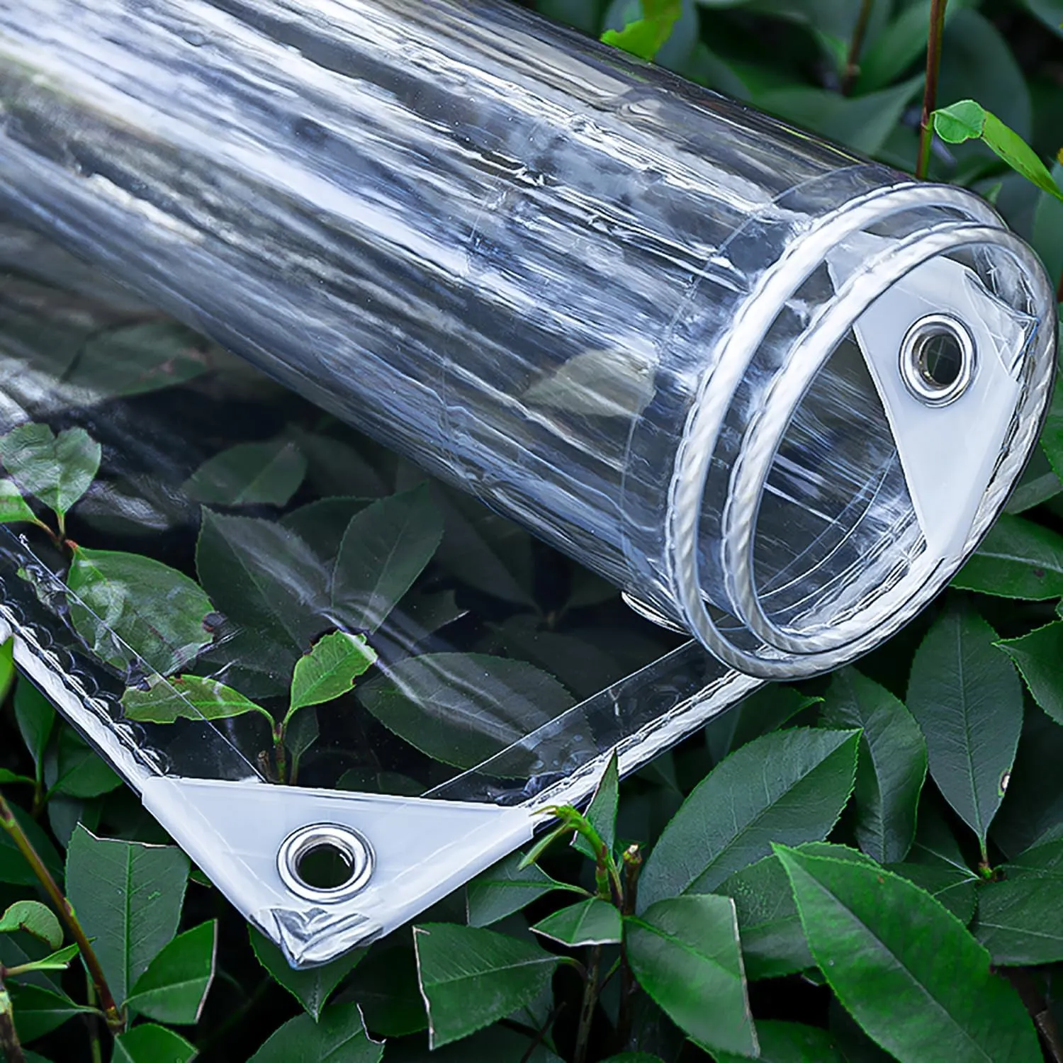 Clear Waterproof Tarps(Increase Grommets Windproof Rope) Poly Tarpaulin Outdoor Garden Rainproof Covering,for Patio,Porch and Outdoor 10x12ft (3x3.6m)