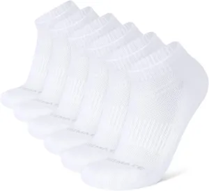 CLOSEMATE Comfortable Cotton Cushioned Ankle Low Cut Socks for Men Women Non Slip and Breathable for Running 6 Pairs