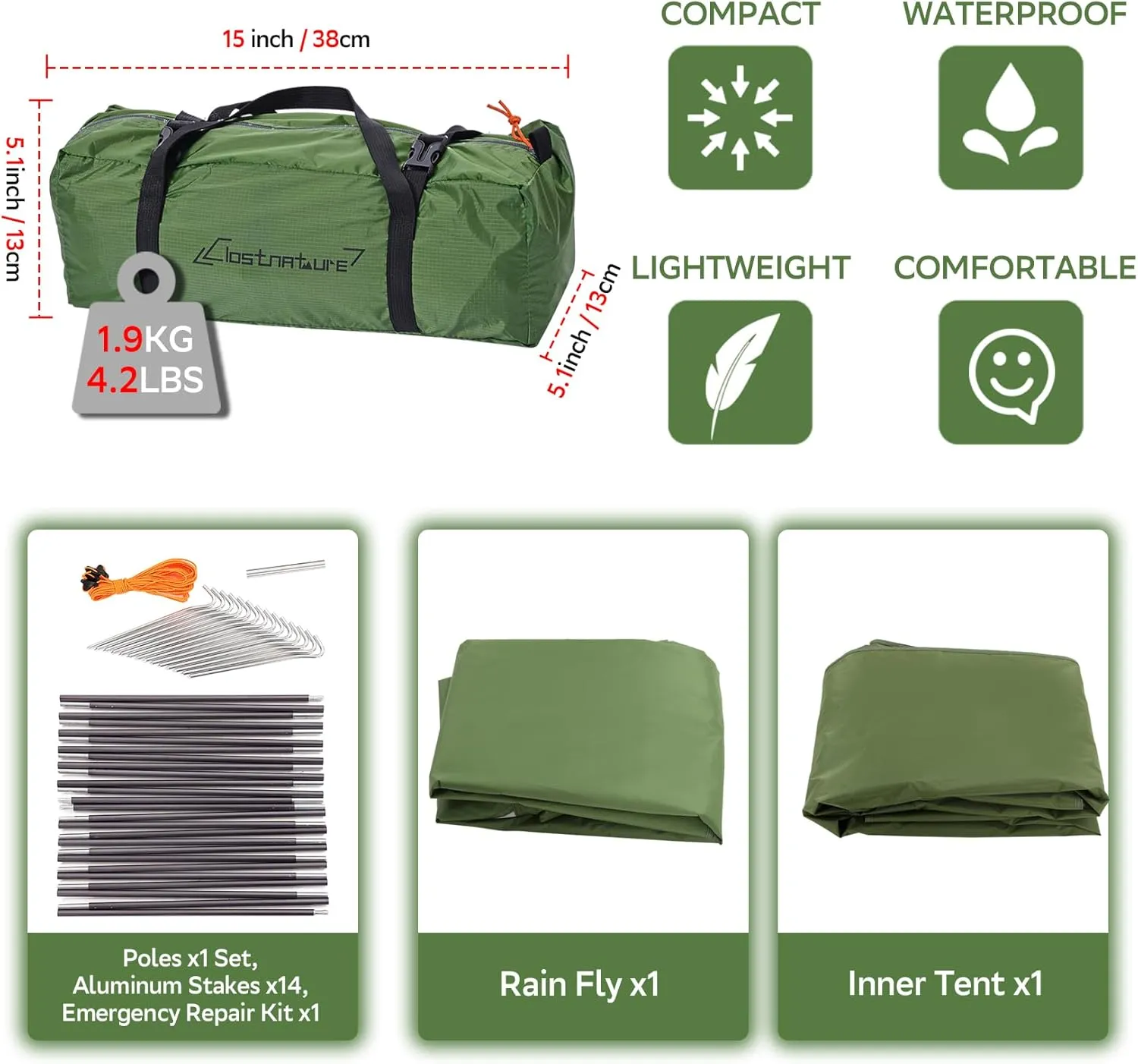 Clostnature Crux Lightweight Tent for Backpacking - 1/2/3/4 Person Ultralight Backpacking Tent, Waterproof Easy Setup Camping Tent, Hiking Tent for Outdoor, Hiking and Mountaineering