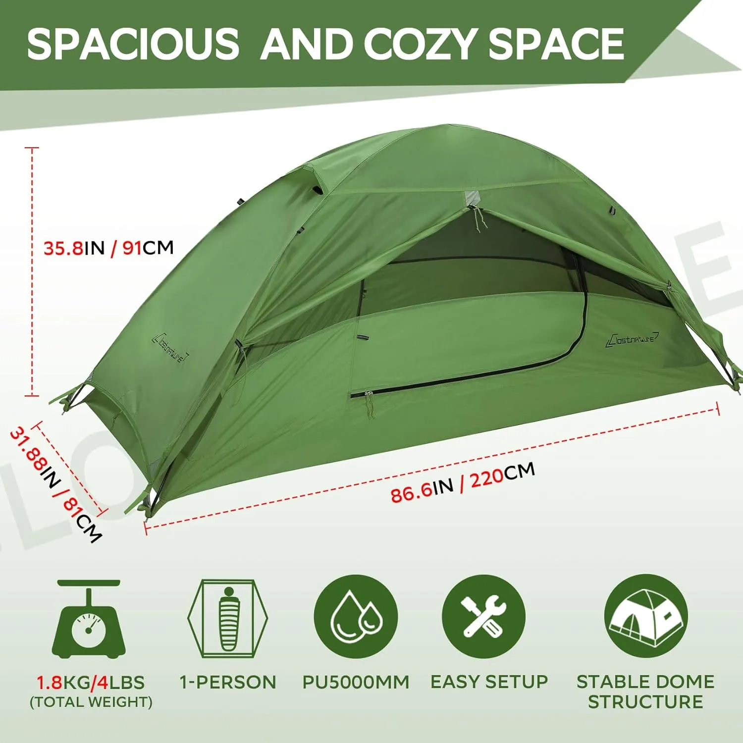 Clostnature Crux Lightweight Tent for Backpacking - 1/2/3/4 Person Ultralight Backpacking Tent, Waterproof Easy Setup Camping Tent, Hiking Tent for Outdoor, Hiking and Mountaineering