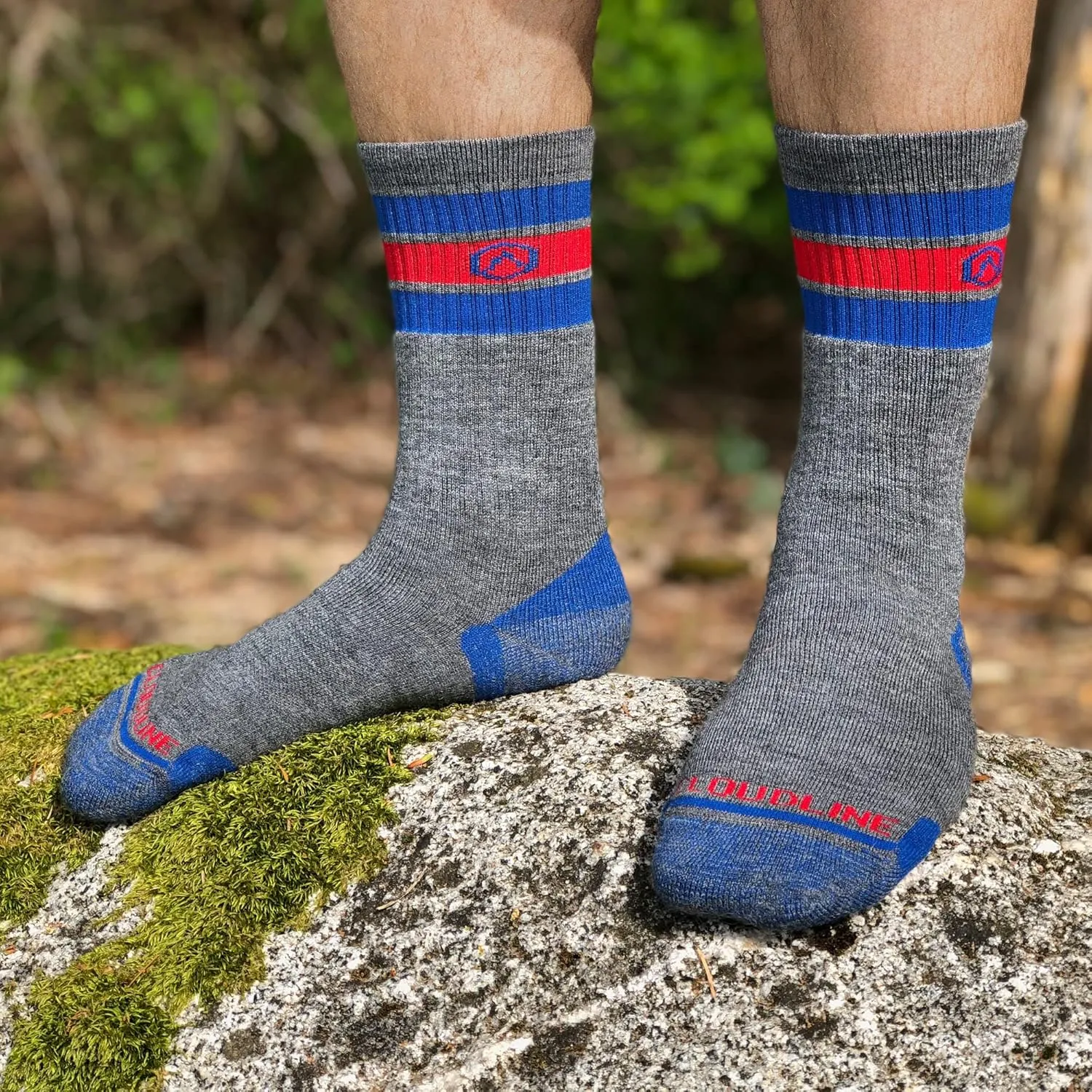 CloudLine Merino Wool Hiking Socks for Men and Women - Cushioned, Soft, Anti-Blister, Moisture Wicking, Made in USA - 1 Pair