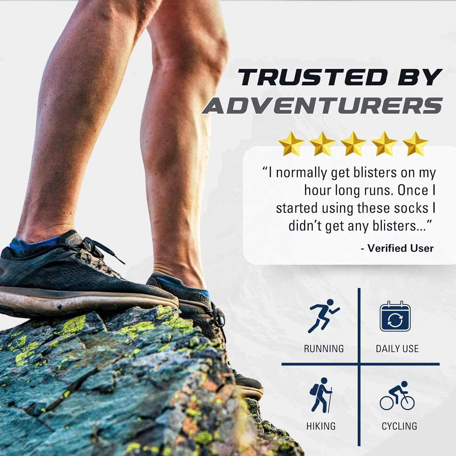 CloudLine Merino Wool Running Socks for Men and Women - Ultralight, Anti-Blister, Moisture Wicking Socks, Made in USA 1 Pair