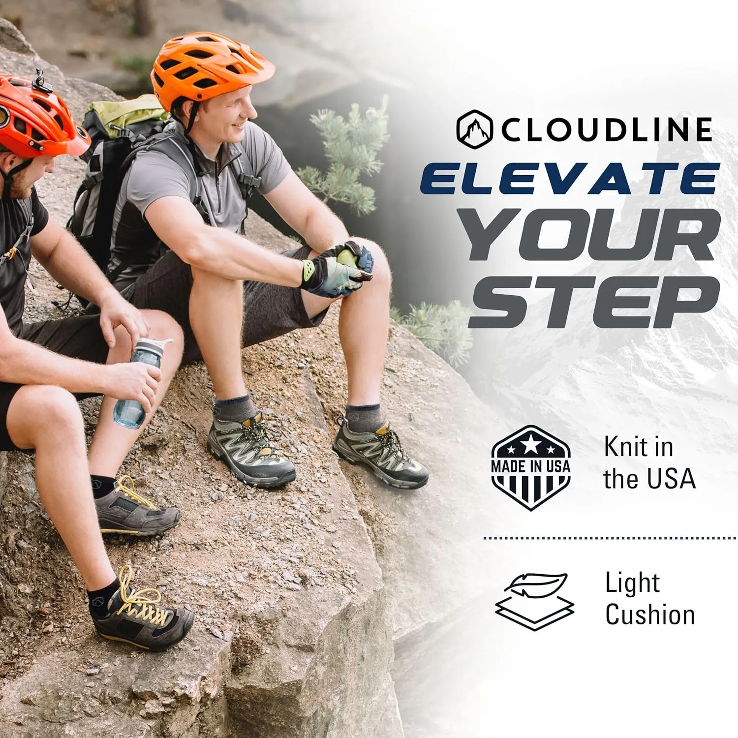 CloudLine - Merino Wool Socks for Men & Women, Wool Running Socks - Light Cushion, Breathable, Moisture Wicking - Made in USA