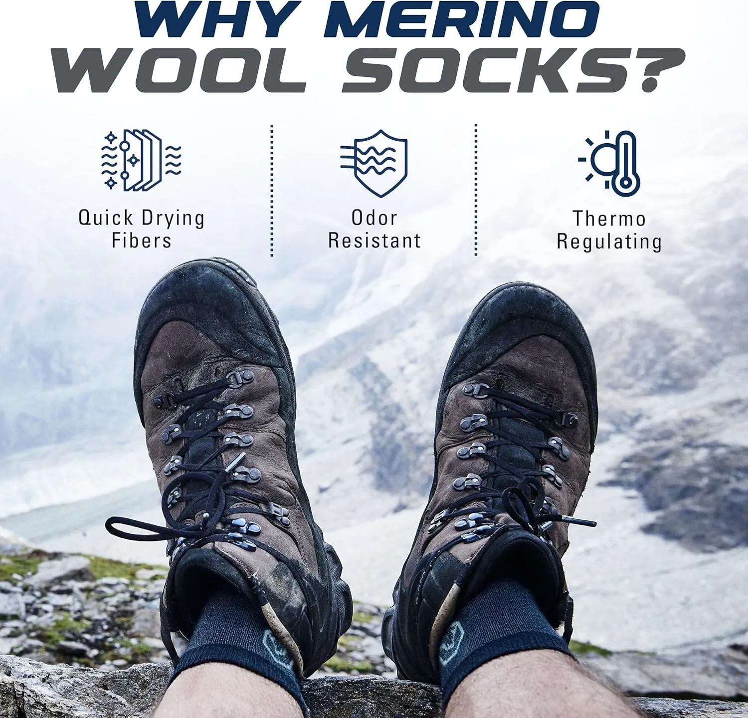 CloudLine - Merino Wool Socks for Men & Women, Wool Running Socks - Light Cushion, Breathable, Moisture Wicking - Made in USA