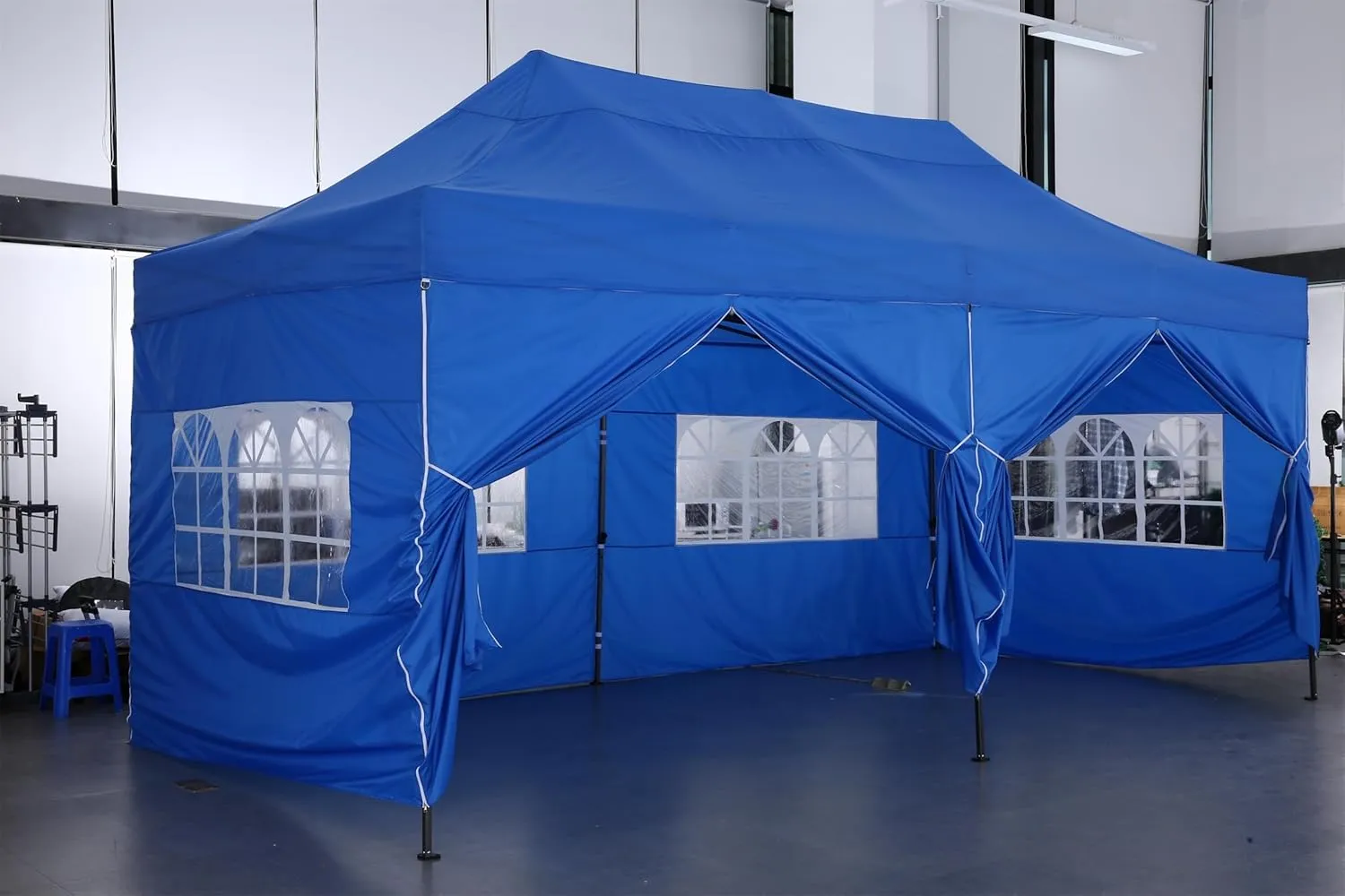 COBIZI 10x20 Pop up Canopy Tent with 6 Sidewalls - Waterproof Heavy Duty Gazebo for Parties, Outdoor Tent, Carry Bag with Wheel (10x20ft, Gray)