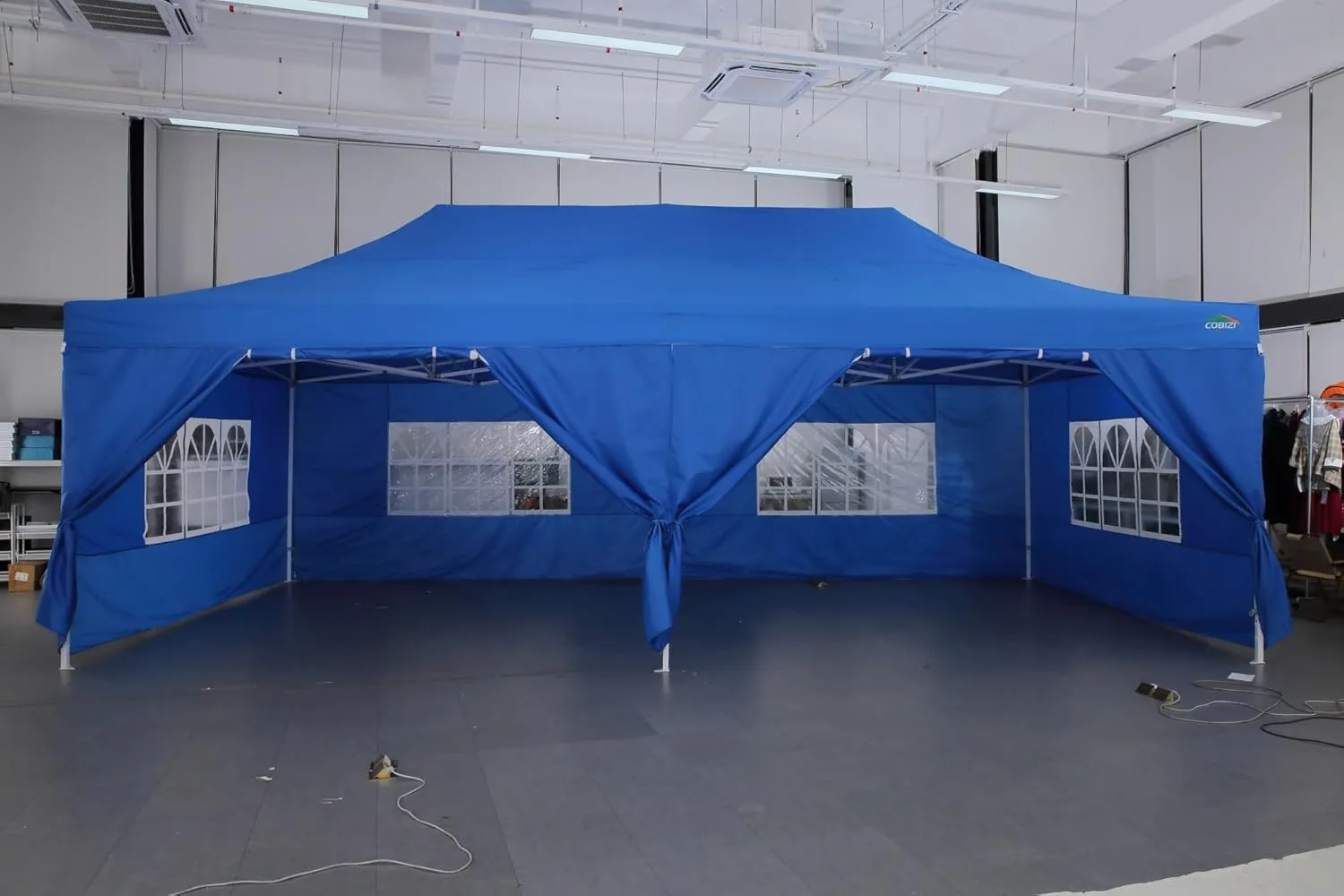 COBIZI 13x26 Pop Up Canopy with 6 Sidewall,Heavy Duty Canopy UPF 50  All Season Wind Waterproof Commercial Outdoor Wedding Party Tents for Parties Canopy Gazebo with Roller Bag(13 x 26 ft White)