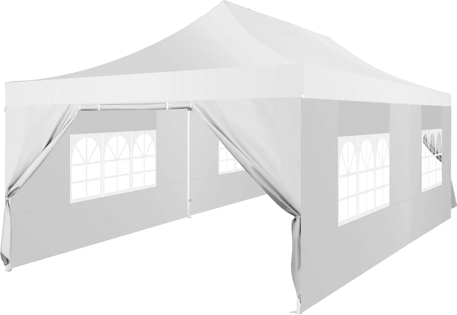 COBIZI 13x26 Pop Up Canopy with 6 Sidewall,Heavy Duty Canopy UPF 50  All Season Wind Waterproof Commercial Outdoor Wedding Party Tents for Parties Canopy Gazebo with Roller Bag(13 x 26 ft White)