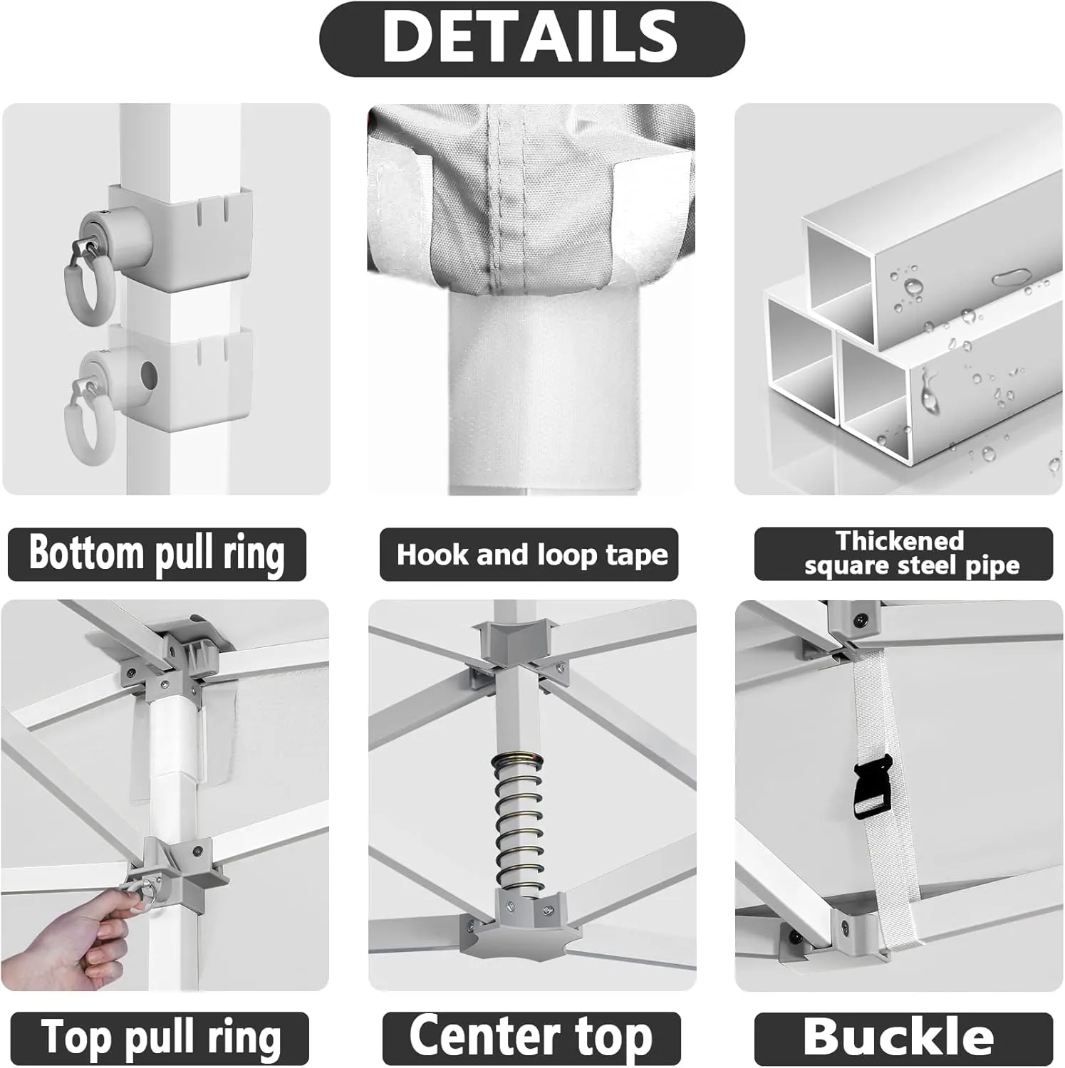 COBIZI 13x26 Pop Up Canopy with 6 Sidewall,Heavy Duty Canopy UPF 50  All Season Wind Waterproof Commercial Outdoor Wedding Party Tents for Parties Canopy Gazebo with Roller Bag(13 x 26 ft White)