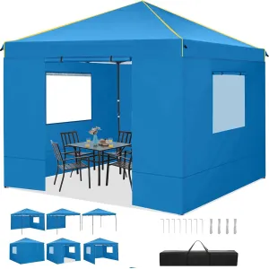 COBIZI Canopy Tent, 10x10 Pop Up Canopy Tent with Sidewalls and Roll-up Ventilated Windows with Mosquito net, Ez Outdoor Commercial Instant Gazebo Tent for Party Waterproof with Carrybag