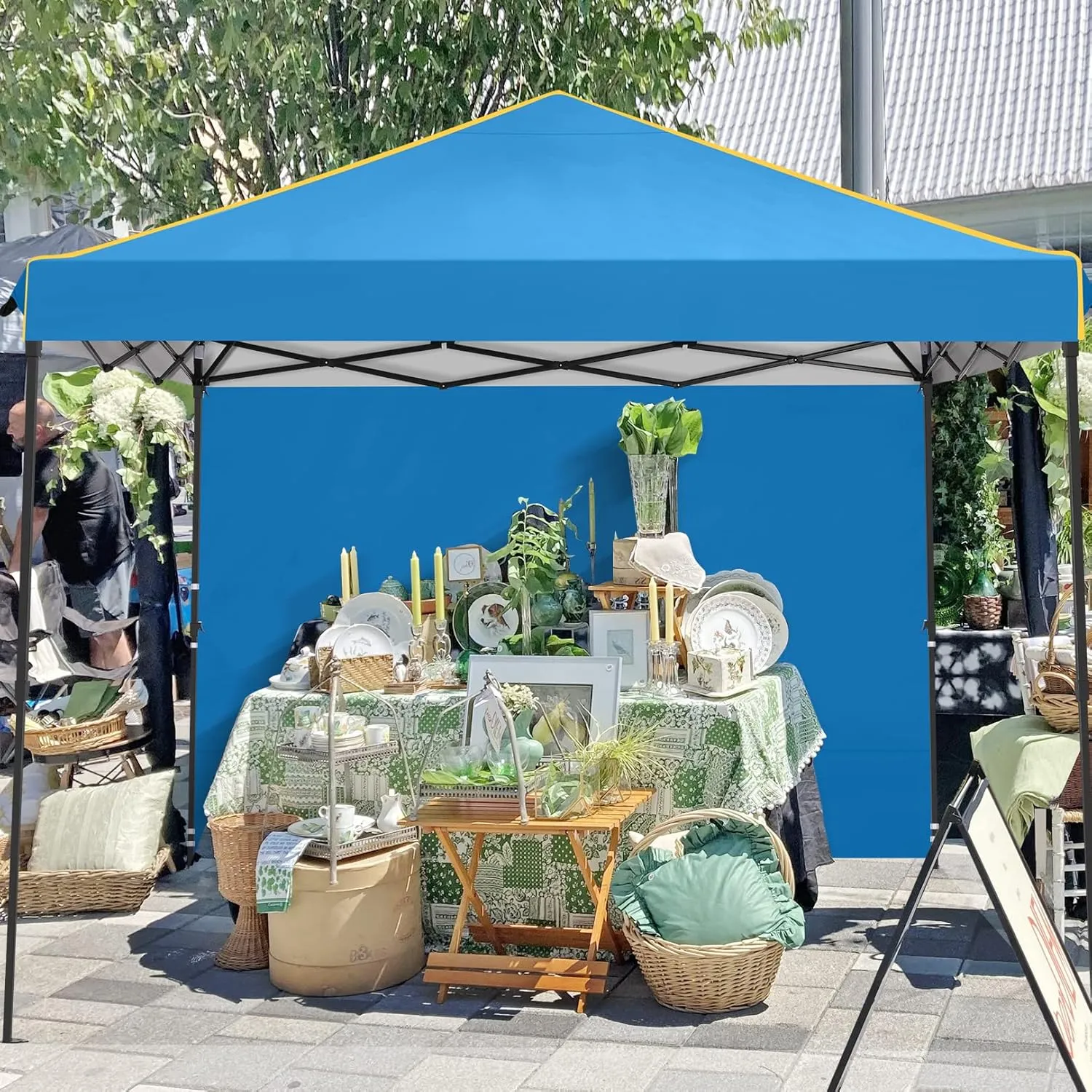 COBIZI Canopy Tent, 10x10 Pop Up Canopy Tent with Sidewalls and Roll-up Ventilated Windows with Mosquito net, Ez Outdoor Commercial Instant Gazebo Tent for Party Waterproof with Carrybag