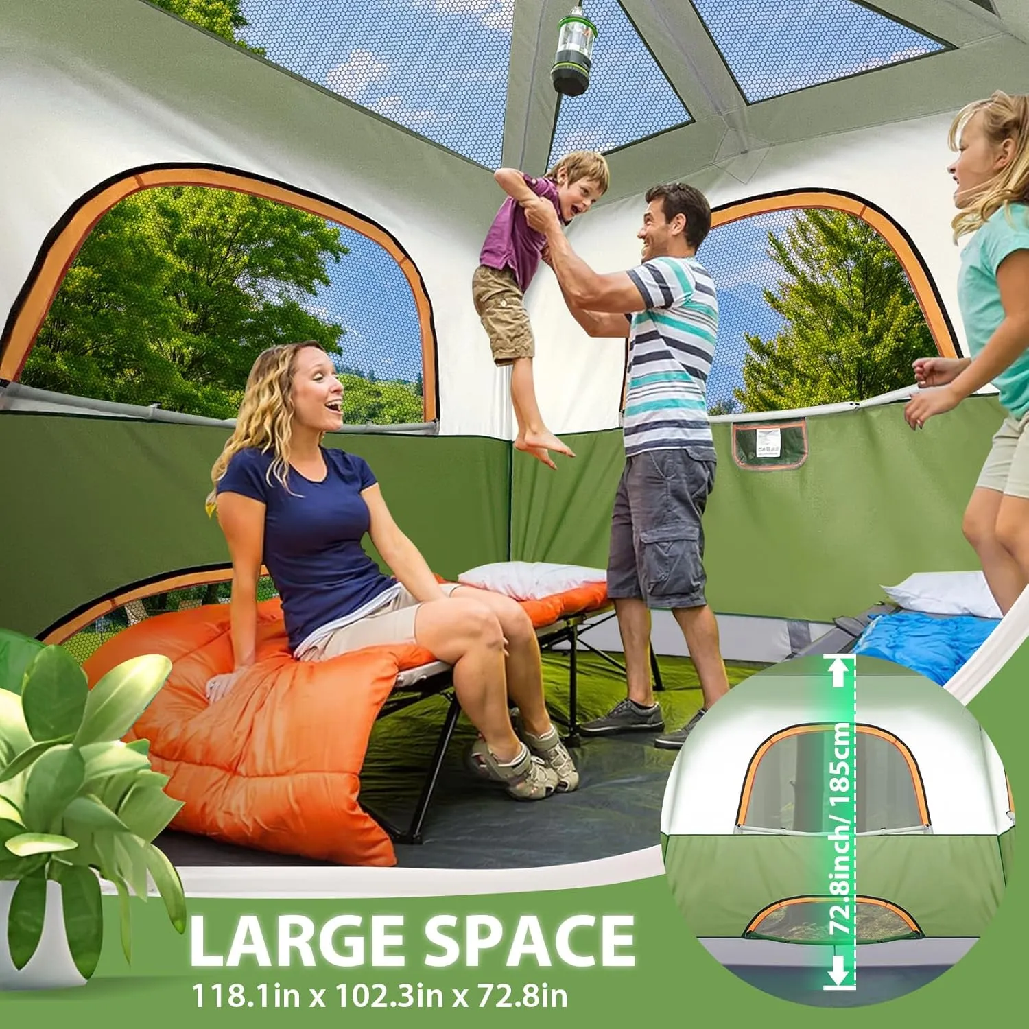 COBIZI Tents for Camping 4/6 Person Camping Tent with Rainfly and Screen, Easy Setup Lightweight Portable Waterproof Outdoor Tent with Carry Bag for Backpacking, Hiking, Family Travel