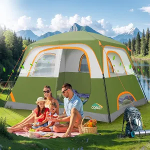 COBIZI Tents for Camping 4/6 Person Camping Tent with Rainfly and Screen, Easy Setup Lightweight Portable Waterproof Outdoor Tent with Carry Bag for Backpacking, Hiking, Family Travel